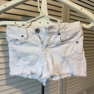 Zara White Jean Shorts Distressed - Adjustable